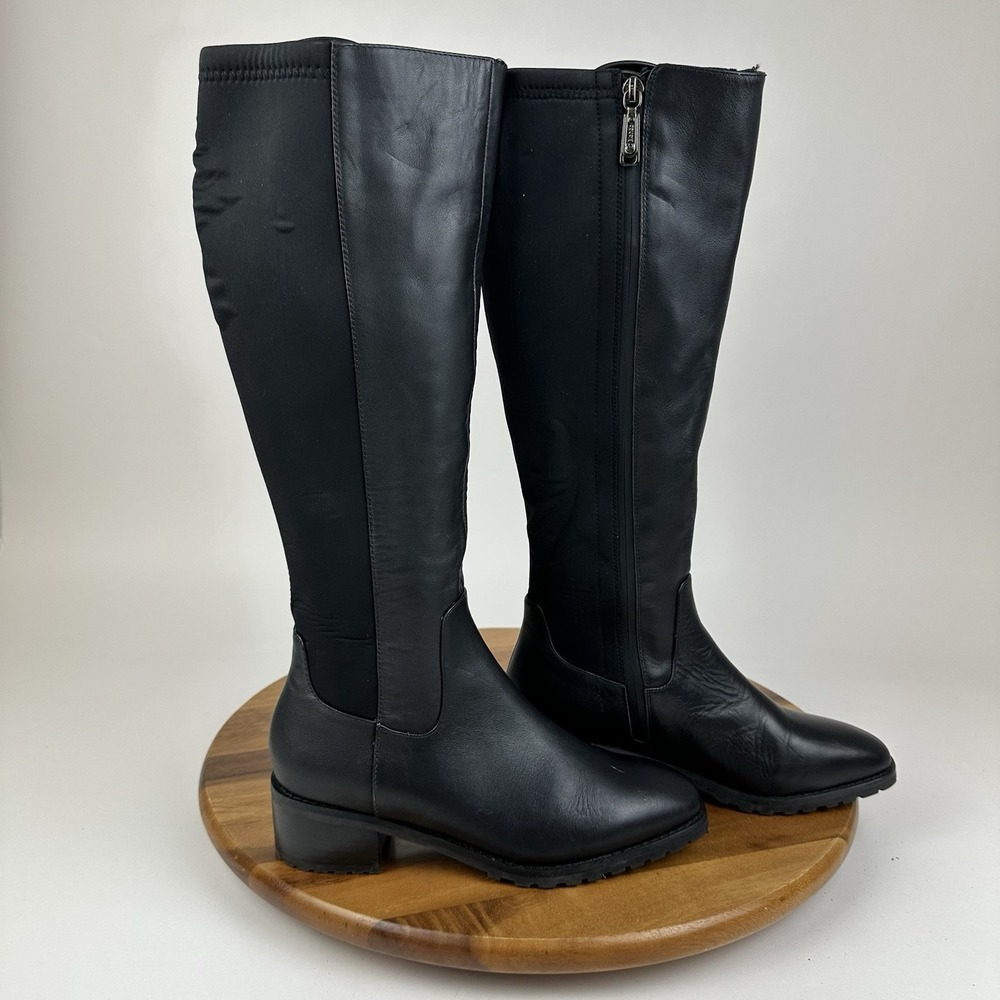 Womens Blondo Starling Black Leather Waterproof Knee High Riding Boots Size 6.5